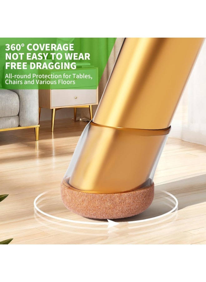 24 قطعة أغطية واقية لأرجل الكراسي شفافة للأرضيات، مناسبة لأرجل الكراسي المائلة بزاوية 15-25°، مضادة للخدش ومانعة للضوضاء (الحجم من 0.8" إلى 1.1") - Image 4